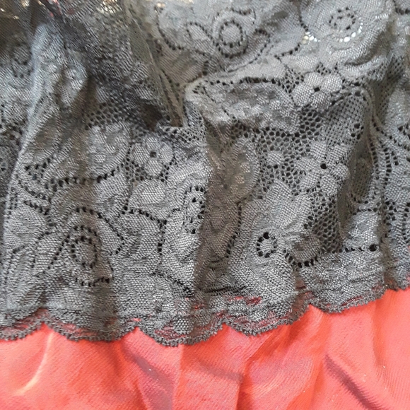 Vintage Crimson Red Silk Chiffon Slip - Picture 4 of 5